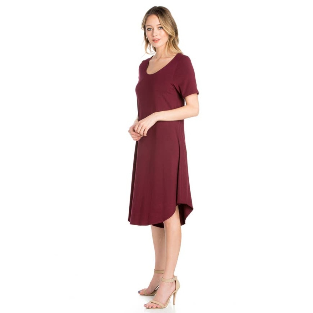 Modern Knee-Length Solid Dress